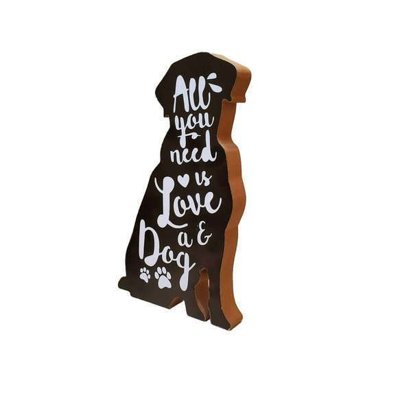 Dog Lover Wooden Plaque, All you need is Love and a Dog, Puppy Wood Art Decor - Picture 2 of 4
